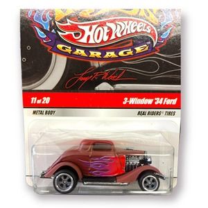 Hot Wheels Larry's Garage 3-Window '34 Ford Brown Chase #11/20 Real Riders NOC